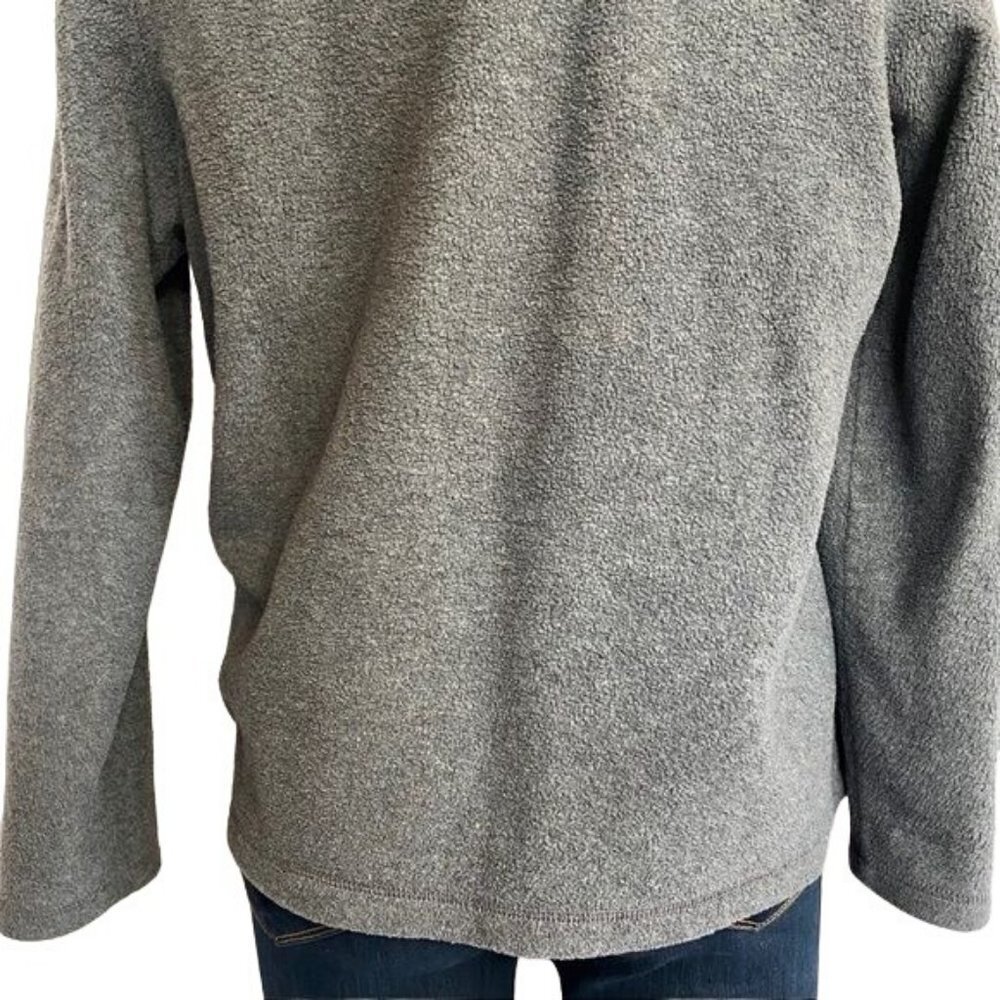 Croft & Barrow Embroidered Snowflake Grey Zip up Fleece Sweatshirt Size M - Picture 10 of 10